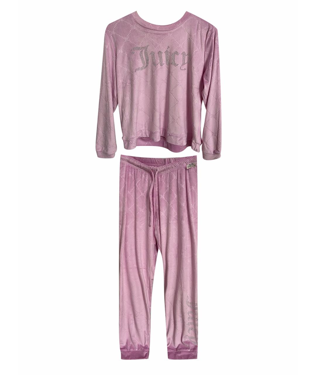 JUICY COUTURE Розовый велюровый костюм с брюками, фото 1