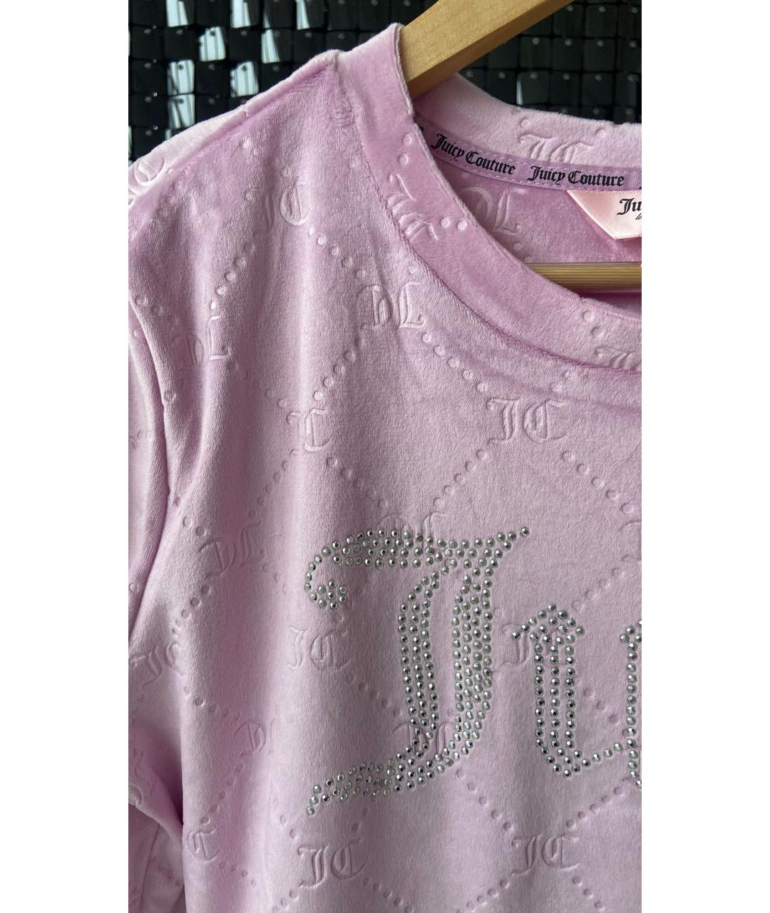 JUICY COUTURE Розовый велюровый костюм с брюками, фото 4