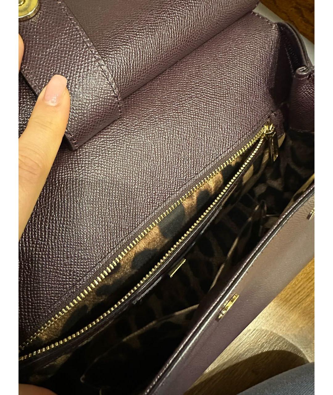 DOLCE&GABBANA Бордовая жаккардовая сумка с короткими ручками, фото 4