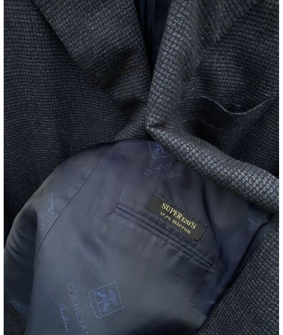 CORNELIANI Темно-синий шерстяной пиджак, фото 5