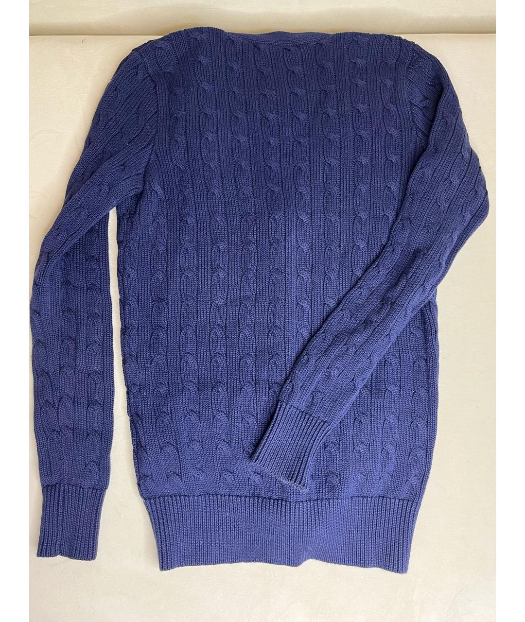 RALPH LAUREN Темно-синий хлопковый джемпер / свитер, фото 2
