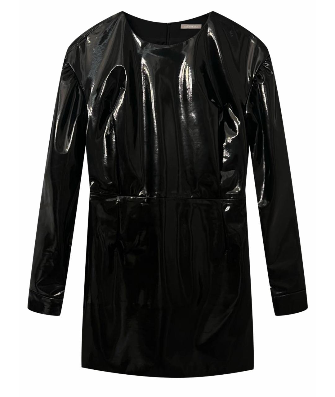 12 STOREEZ Черное полиуретановое коктейльное платье, фото 1