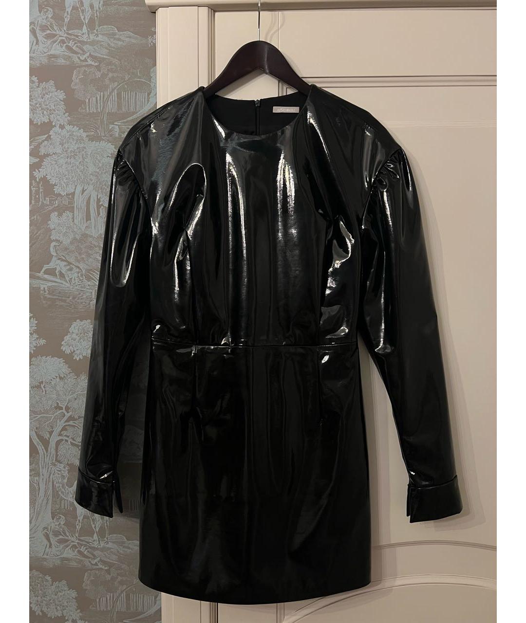 12 STOREEZ Черное полиуретановое коктейльное платье, фото 6