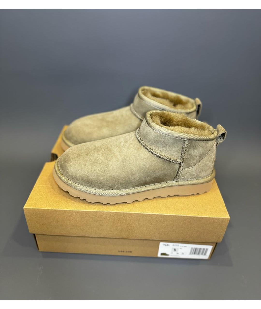 UGG AUSTRALIA Бежевые замшевые ботинки, фото 7