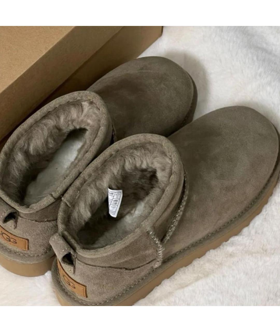 UGG AUSTRALIA Бежевые замшевые ботинки, фото 6