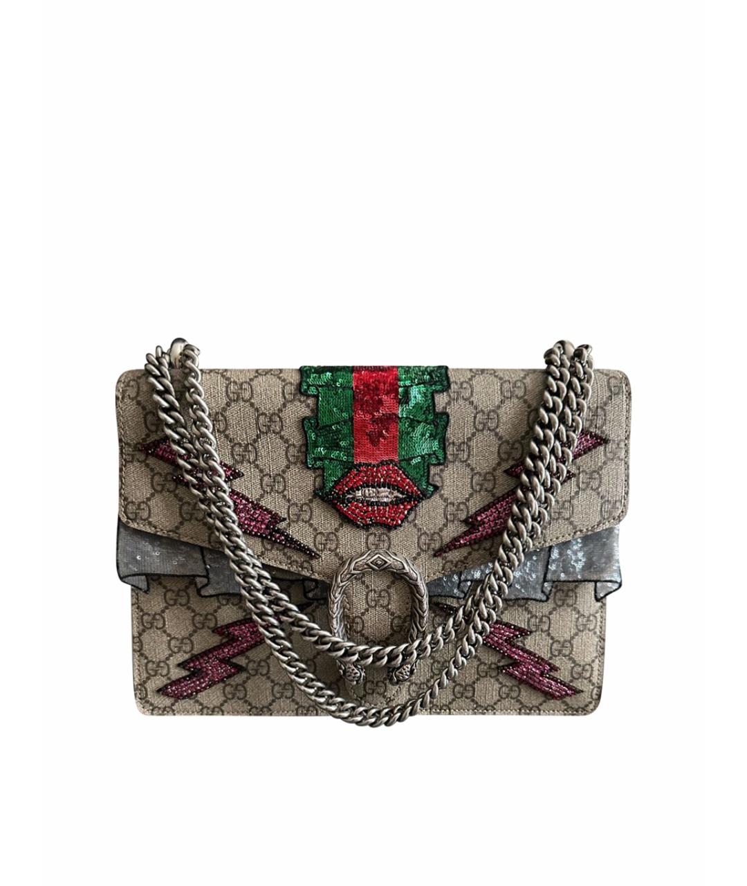 GUCCI Бежевая кожаная сумка через плечо, фото 1