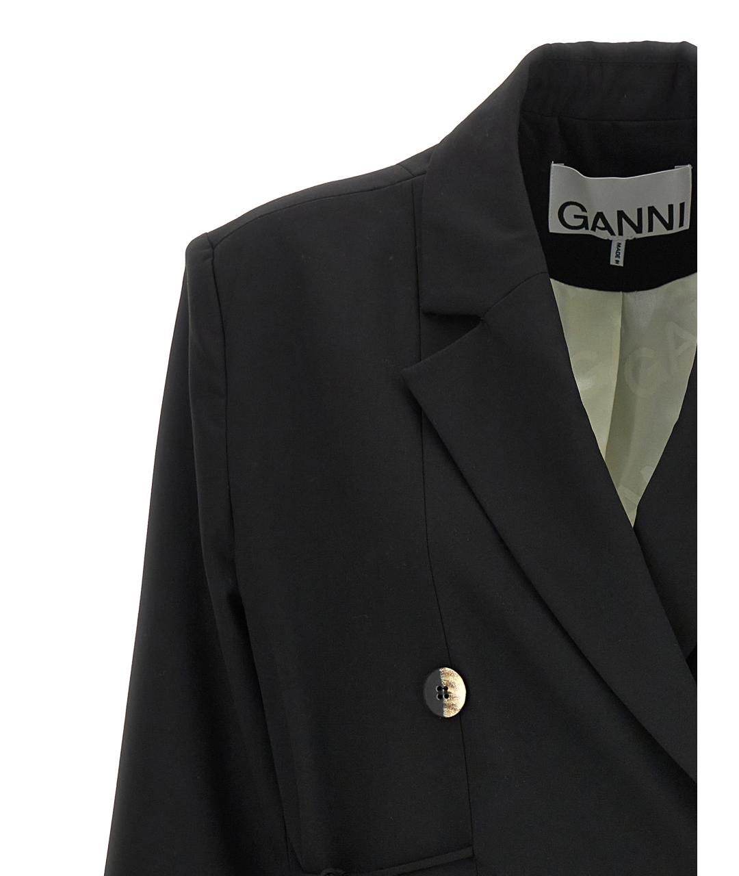 GANNI Черный вискозный жакет/пиджак, фото 3