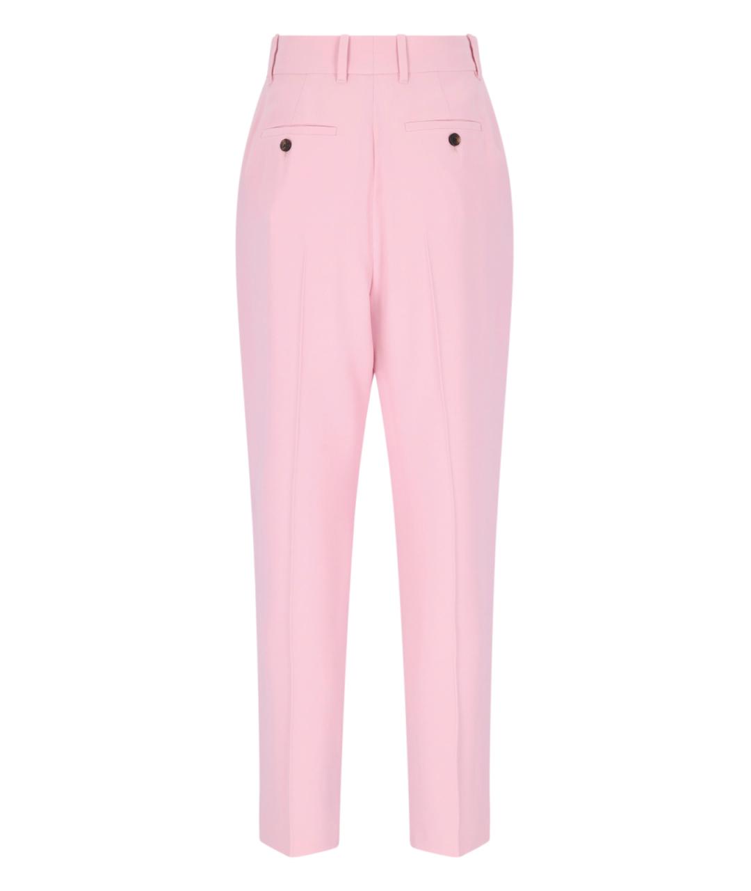 ALEXANDER MCQUEEN Розовые вискозные прямые брюки, фото 2