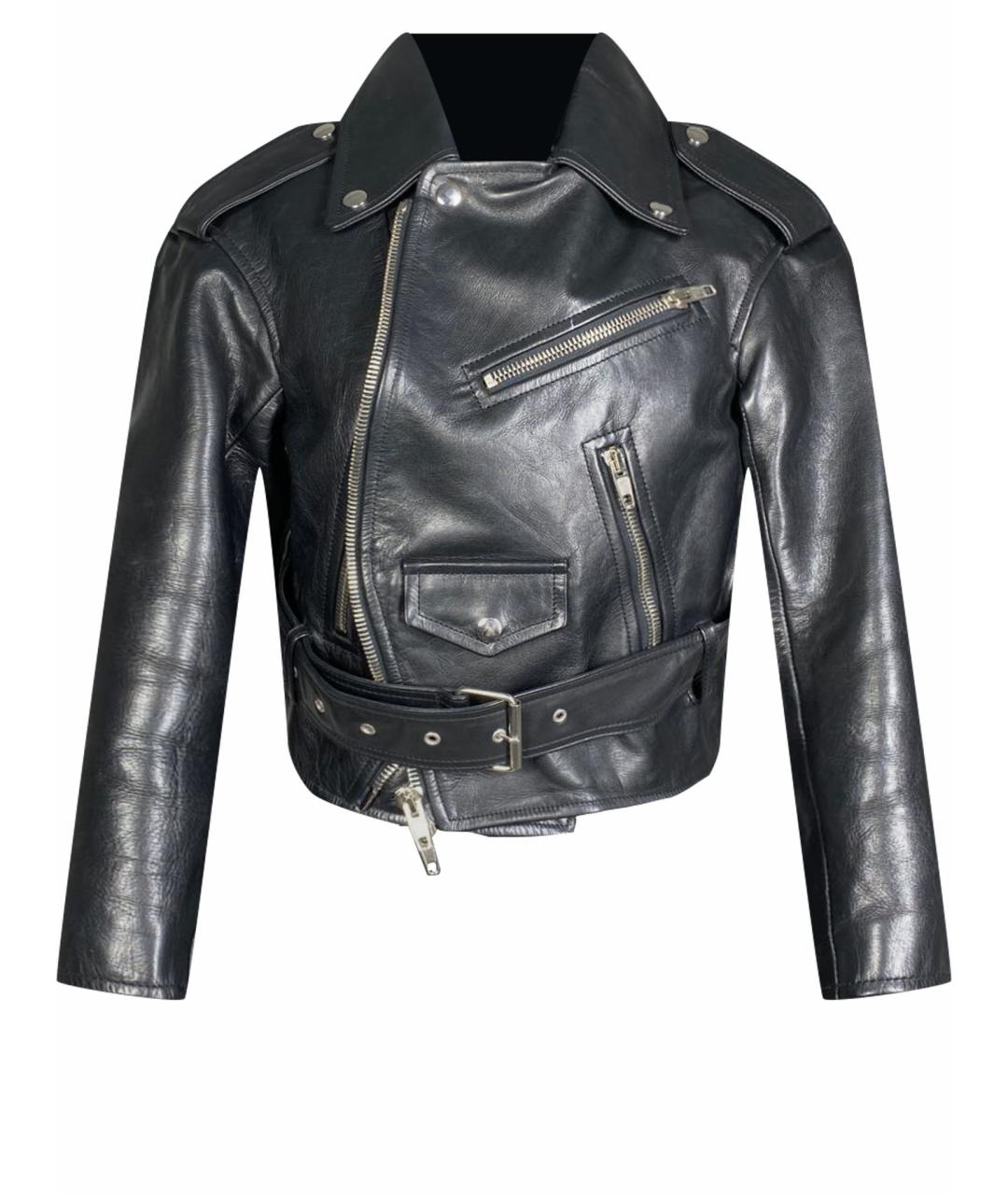 BALENCIAGA Черный кожаный жакет/пиджак, фото 1