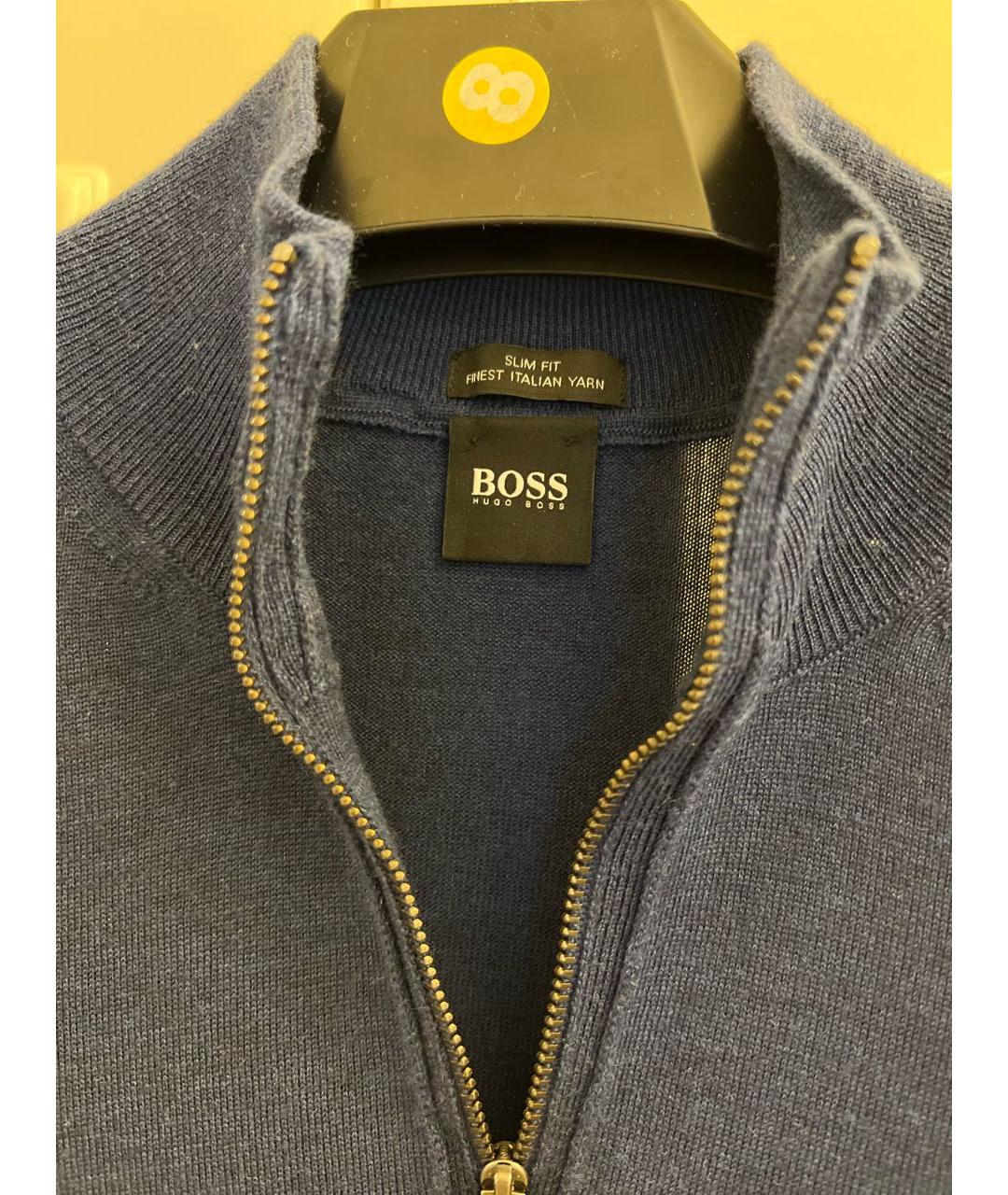 HUGO BOSS Темно-синий шерстяной джемпер / свитер, фото 3