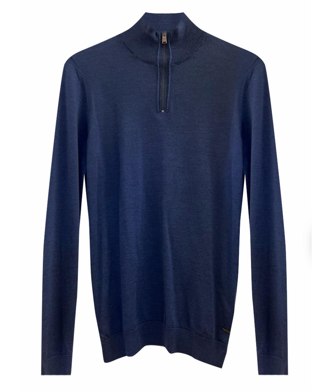 HUGO BOSS Темно-синий шерстяной джемпер / свитер, фото 1