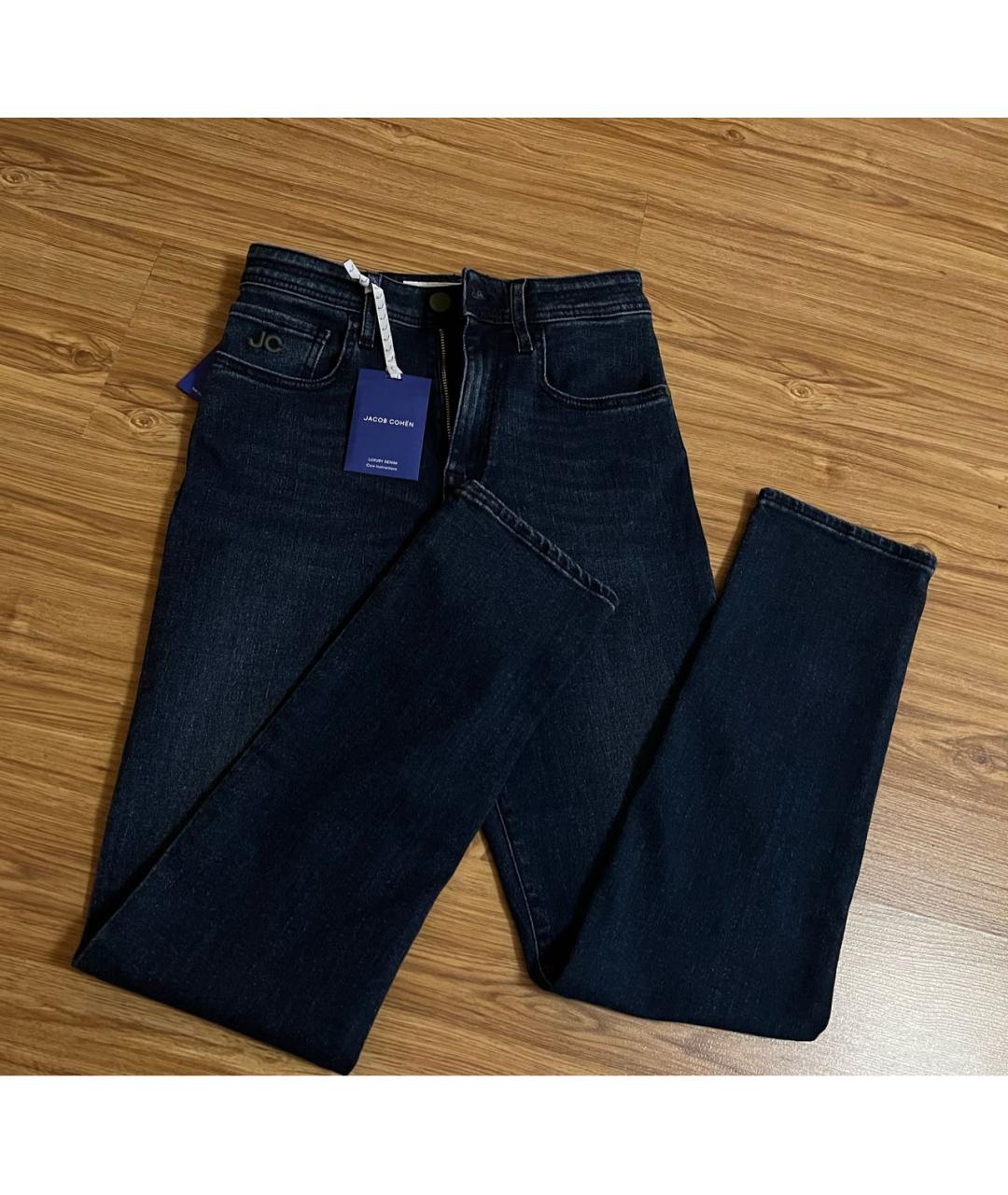 JACOB COHEN Синие хлопко-эластановые джинсы слим, фото 5