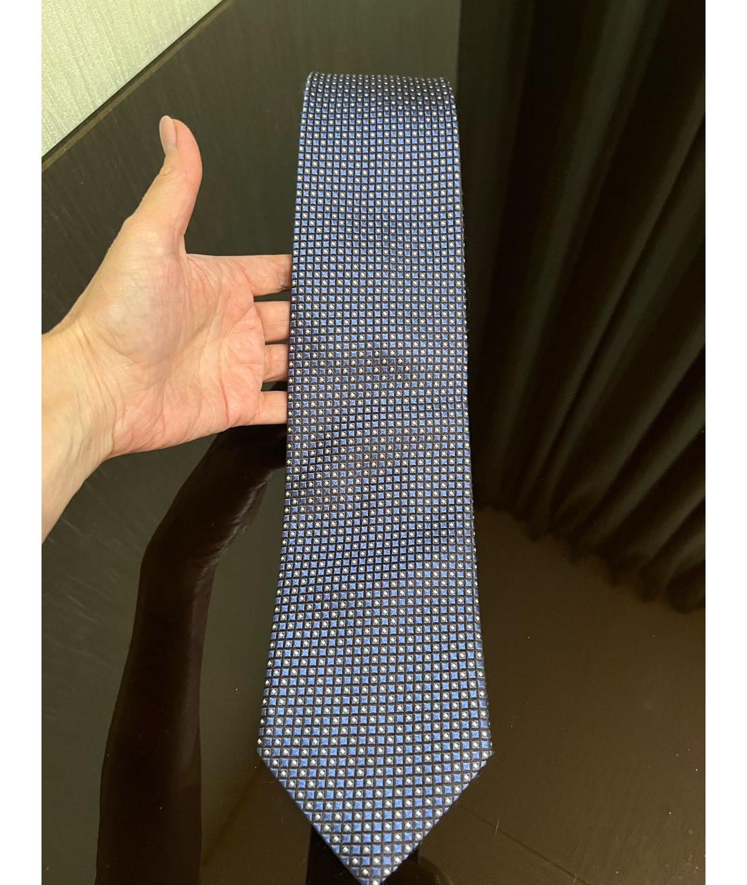 ERMENEGILDO ZEGNA Синий шелковый галстук, фото 9