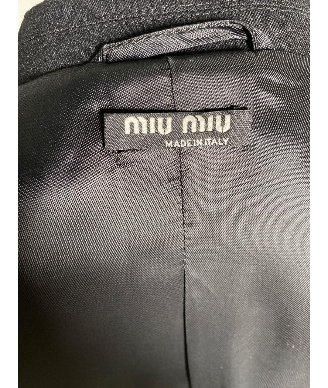 MIU MIU Антрацитовый шерстяной жакет/пиджак, фото 5