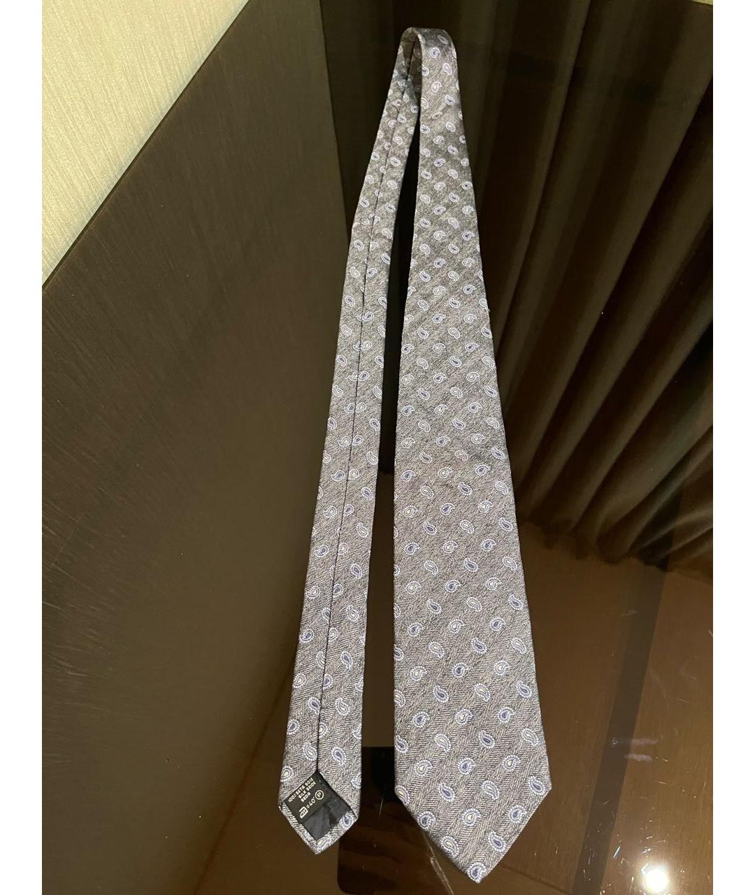 LES COPAINS Серый шелковый галстук, фото 7