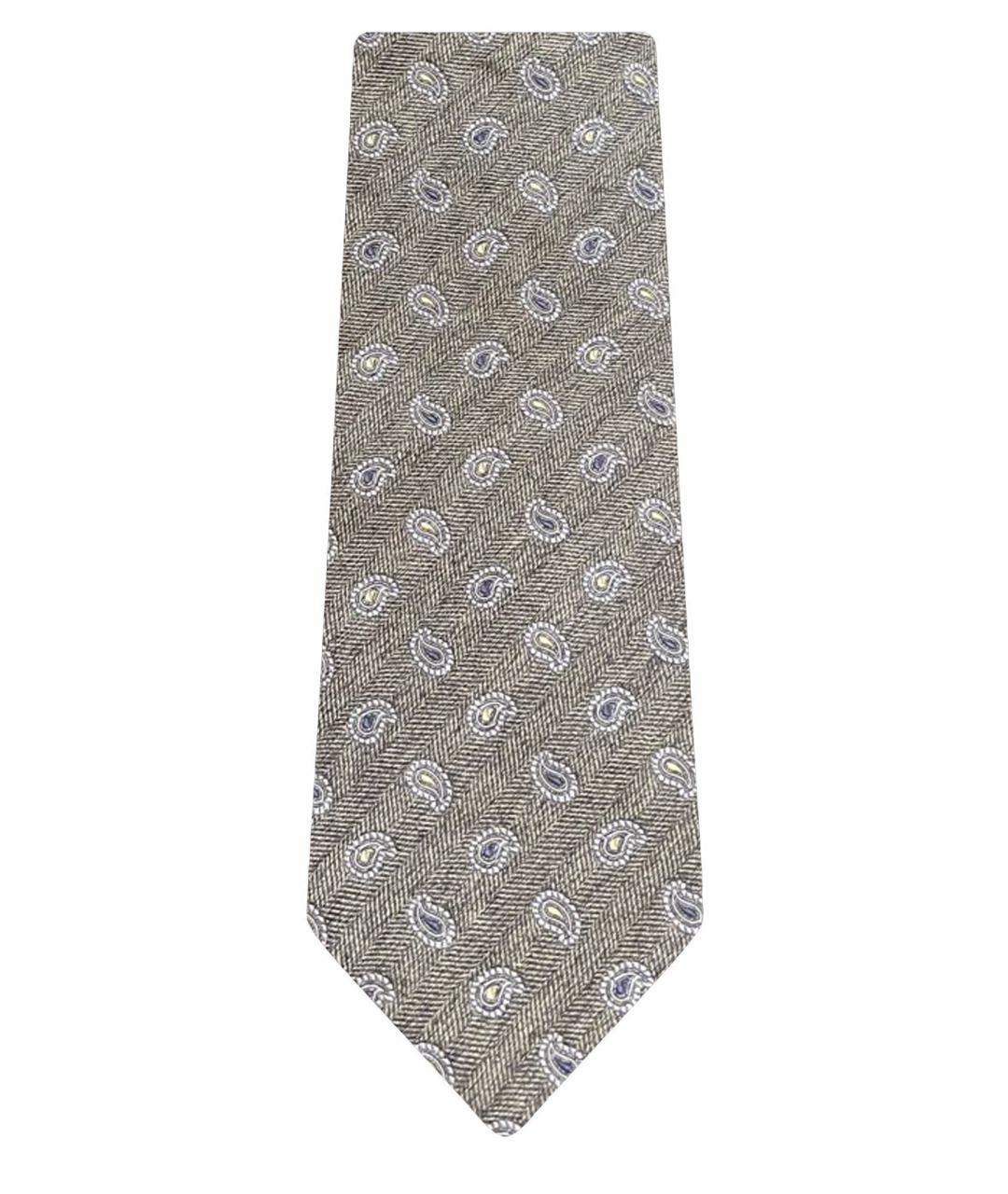 LES COPAINS Серый шелковый галстук, фото 1