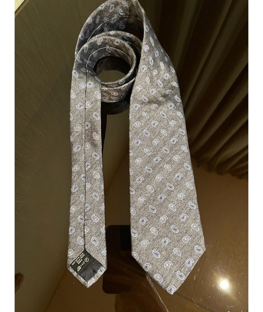 LES COPAINS Серый шелковый галстук, фото 2