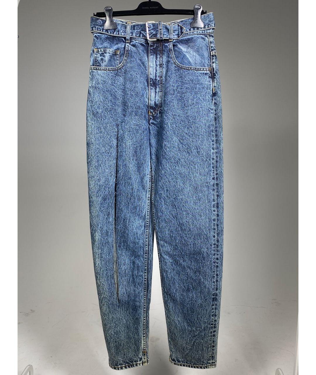 MAISON MARGIELA Синие хлопковые прямые джинсы, фото 6