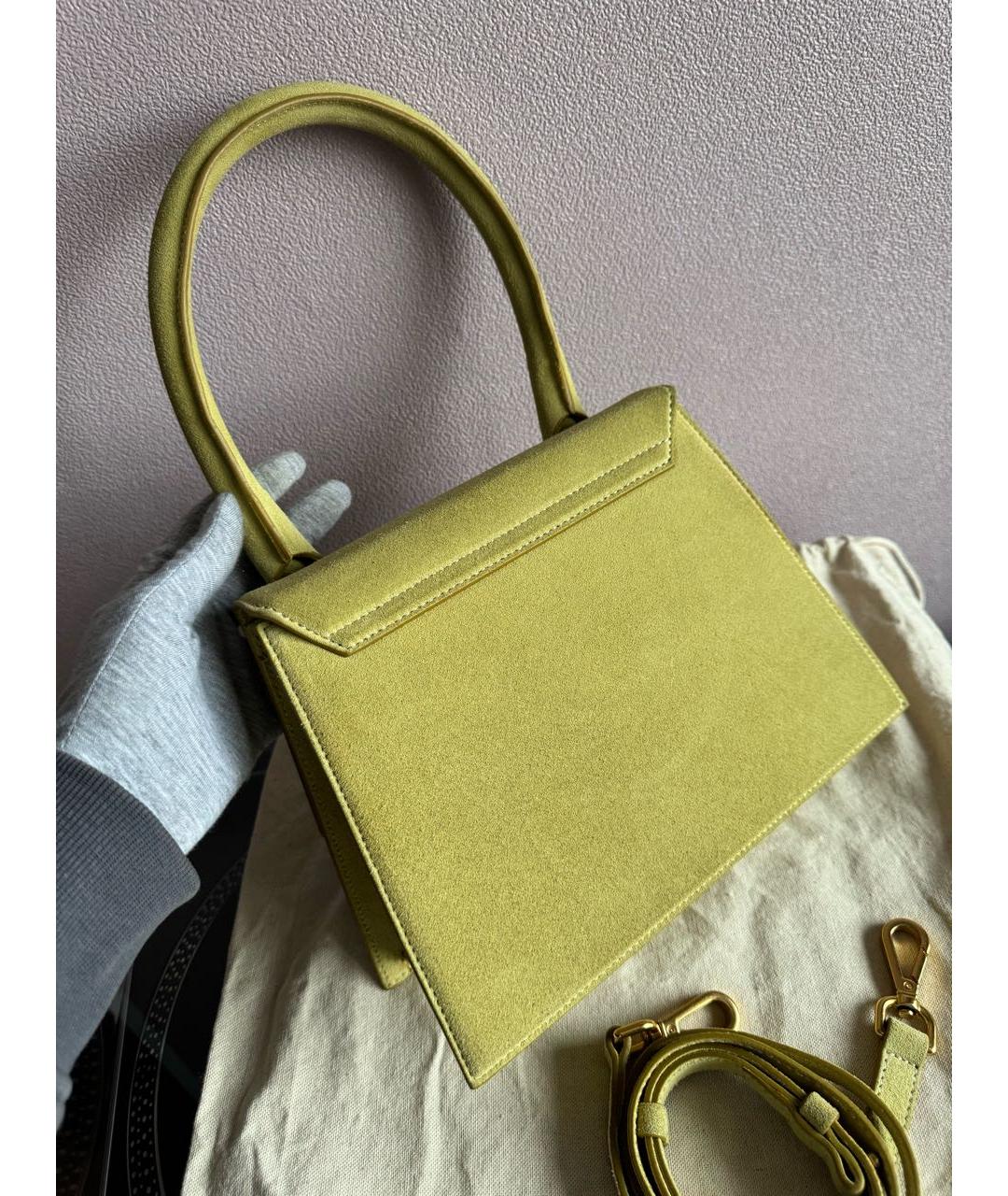 JACQUEMUS Желтая замшевая сумка через плечо, фото 3