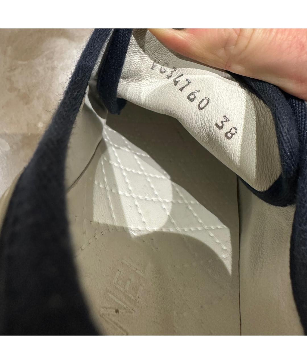 CHANEL Темно-синие текстильные кеды, фото 7