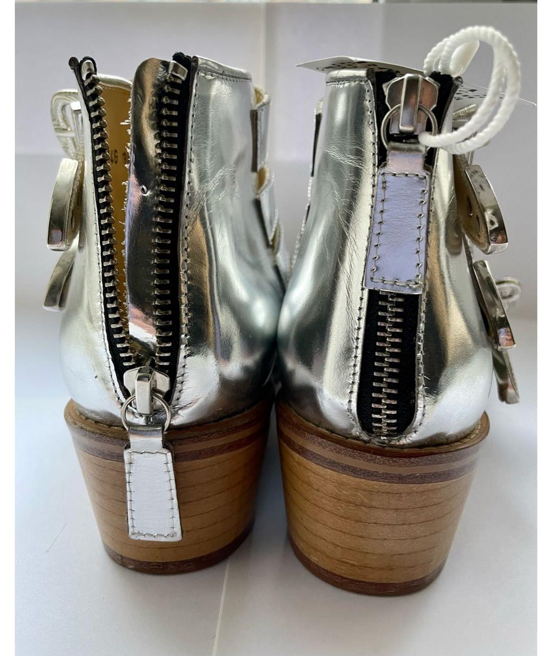 TOGA PULLA Серебряные кожаные ботинки, фото 4