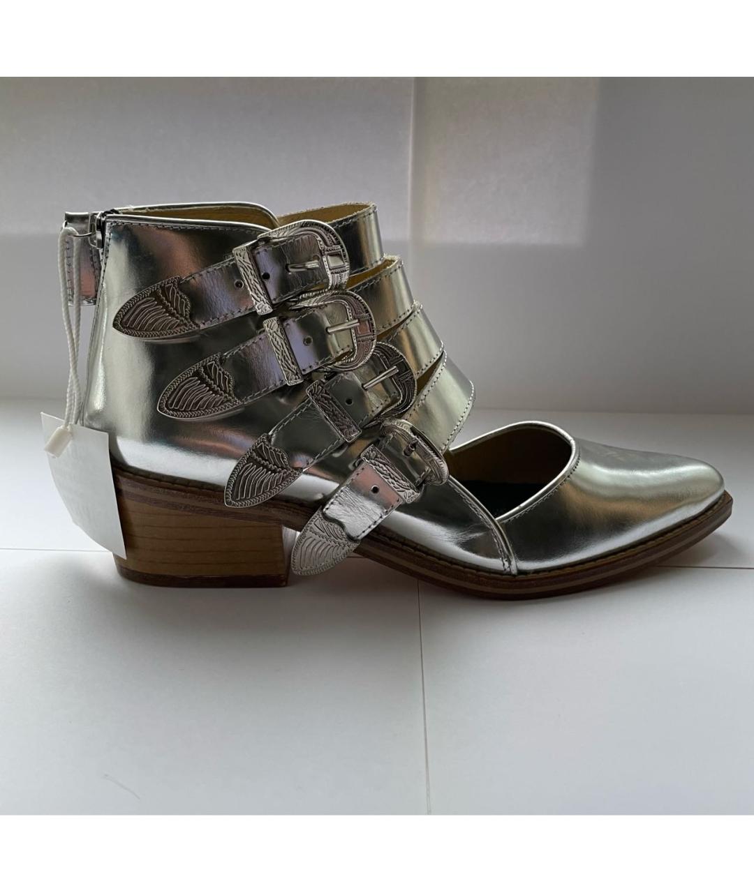 TOGA PULLA Серебряные кожаные ботинки, фото 5