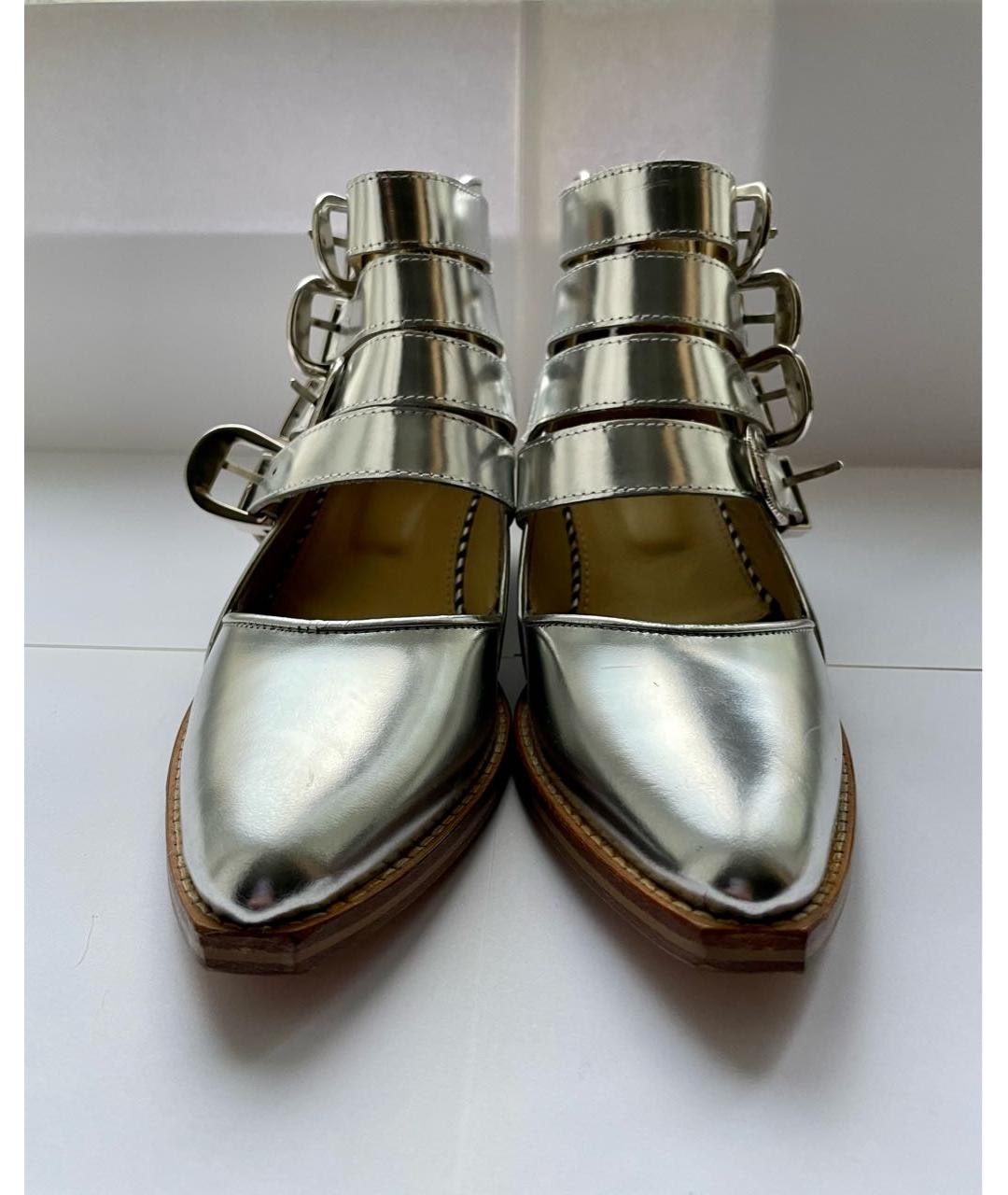 TOGA PULLA Серебряные кожаные ботинки, фото 2