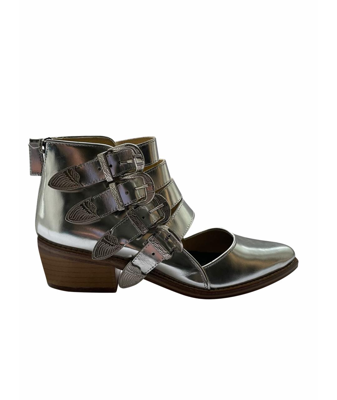 TOGA PULLA Серебряные кожаные ботинки, фото 1
