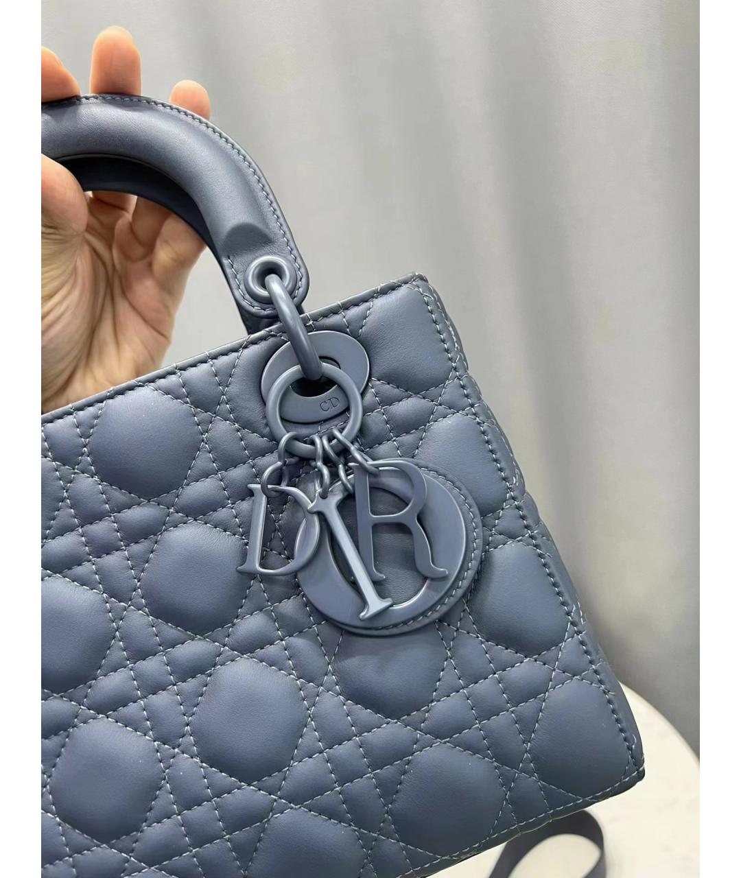 CHRISTIAN DIOR Голубая кожаная сумка через плечо, фото 2