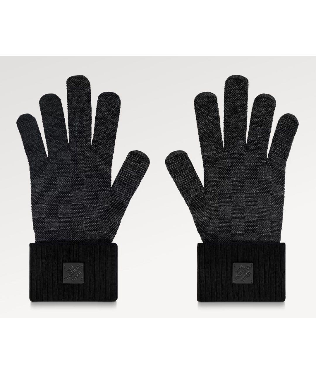 LOUIS VUITTON Антрацитовые перчатки, фото 2