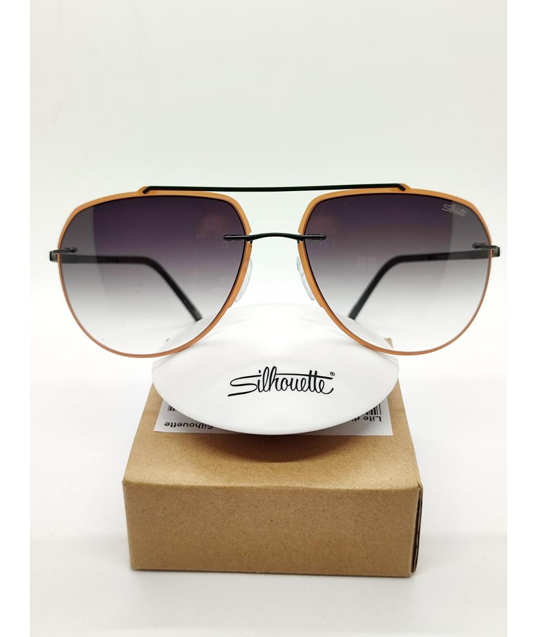 SILHOUETTE Коричневые металлические солнцезащитные очки, фото 7