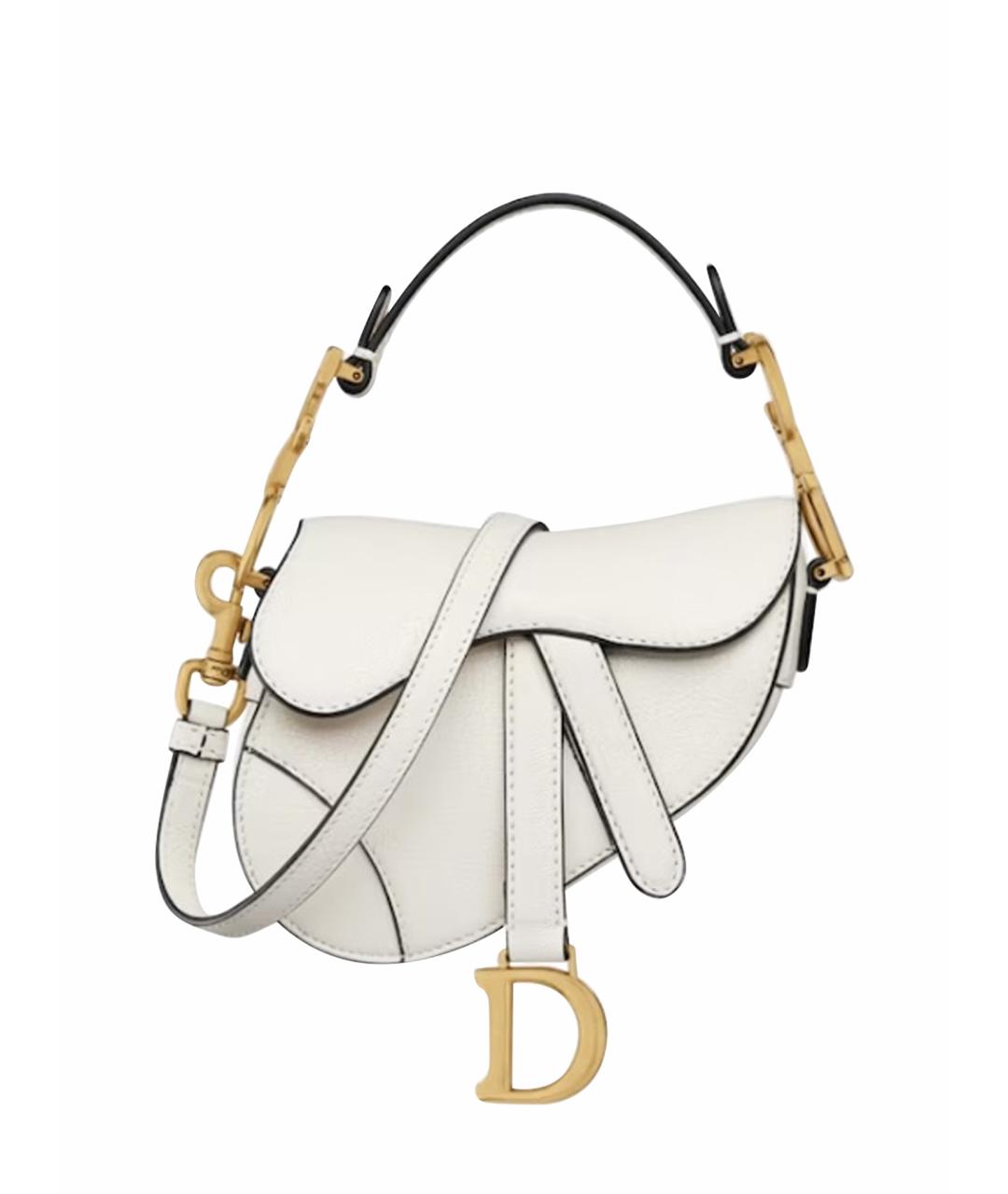 CHRISTIAN DIOR Белая кожаная сумка через плечо, фото 1