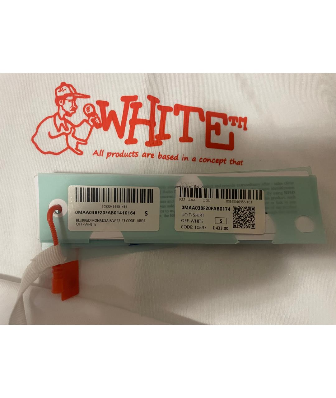 OFF-WHITE Белая футболка, фото 4