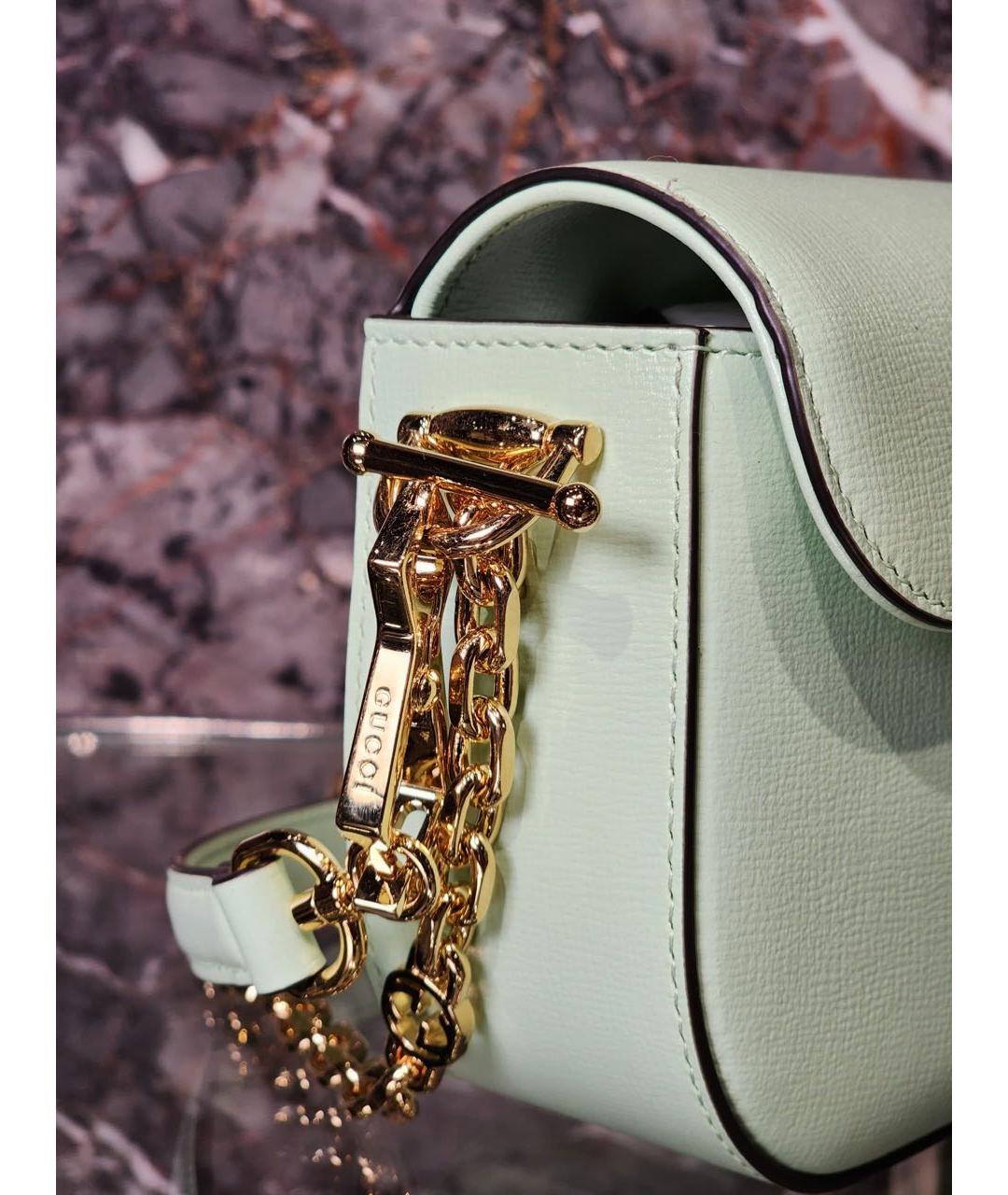 GUCCI Зеленая кожаная сумка через плечо, фото 2