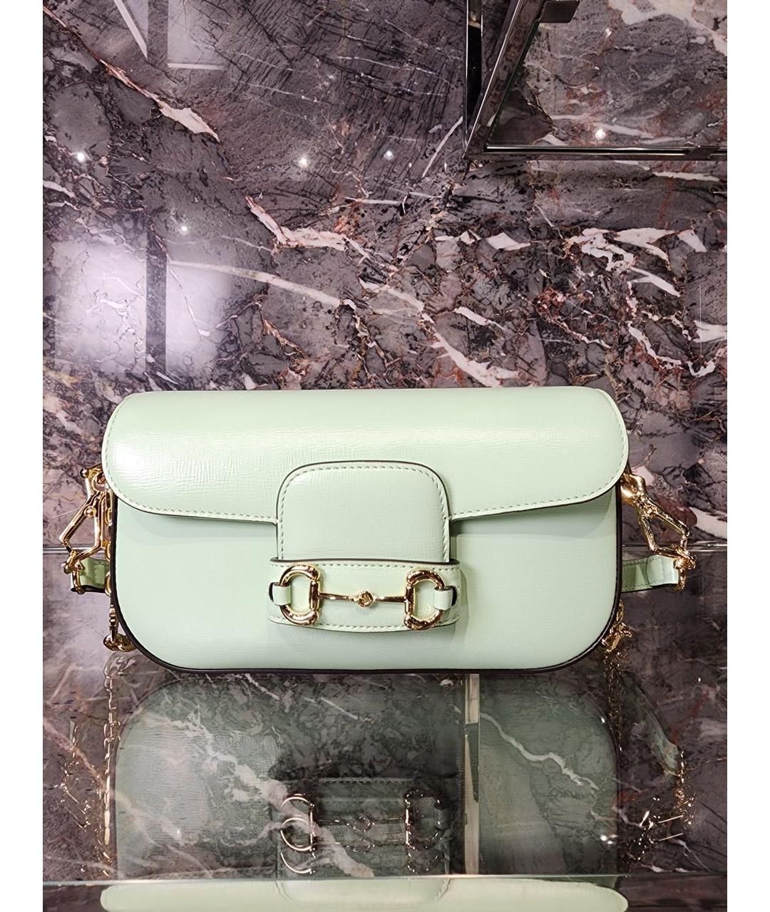 GUCCI Зеленая кожаная сумка через плечо, фото 4