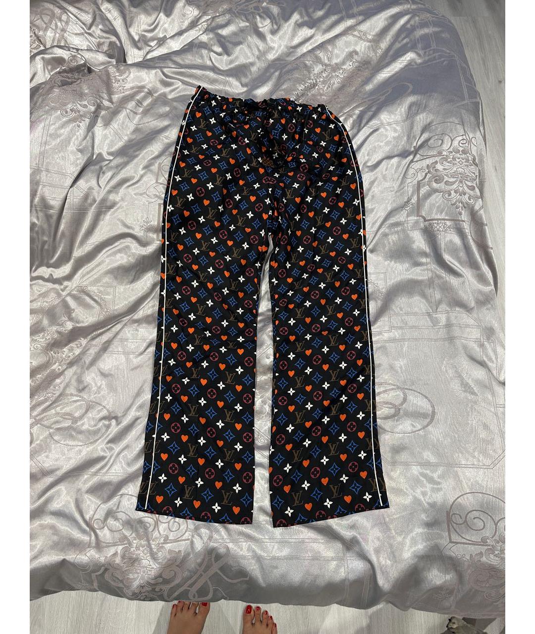 LOUIS VUITTON Мульти шелковые брюки широкие, фото 2