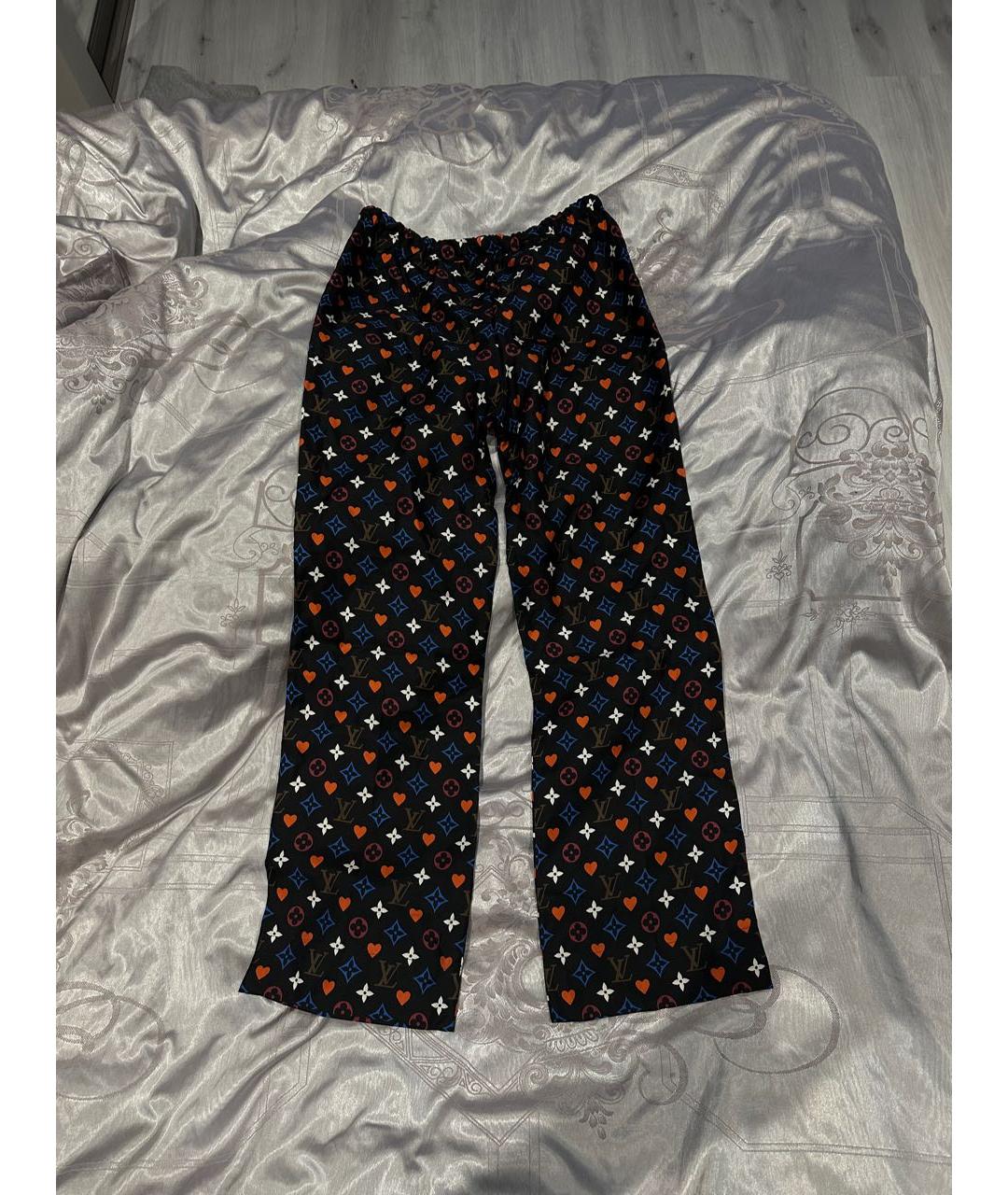LOUIS VUITTON Мульти шелковые брюки широкие, фото 3