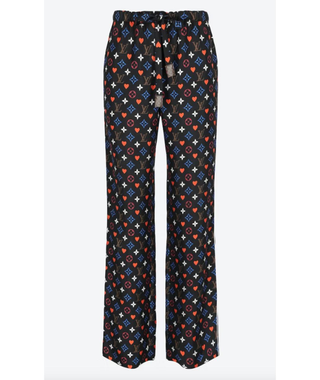 LOUIS VUITTON Мульти шелковые брюки широкие, фото 6