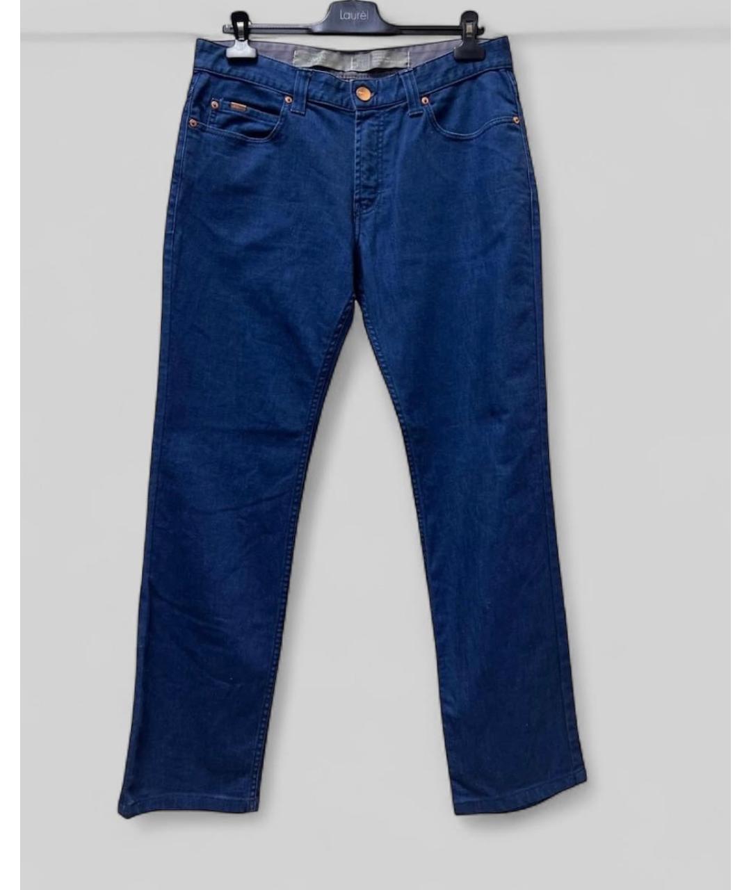 ARMANI COLLEZIONI Синие хлопковые прямые джинсы, фото 5