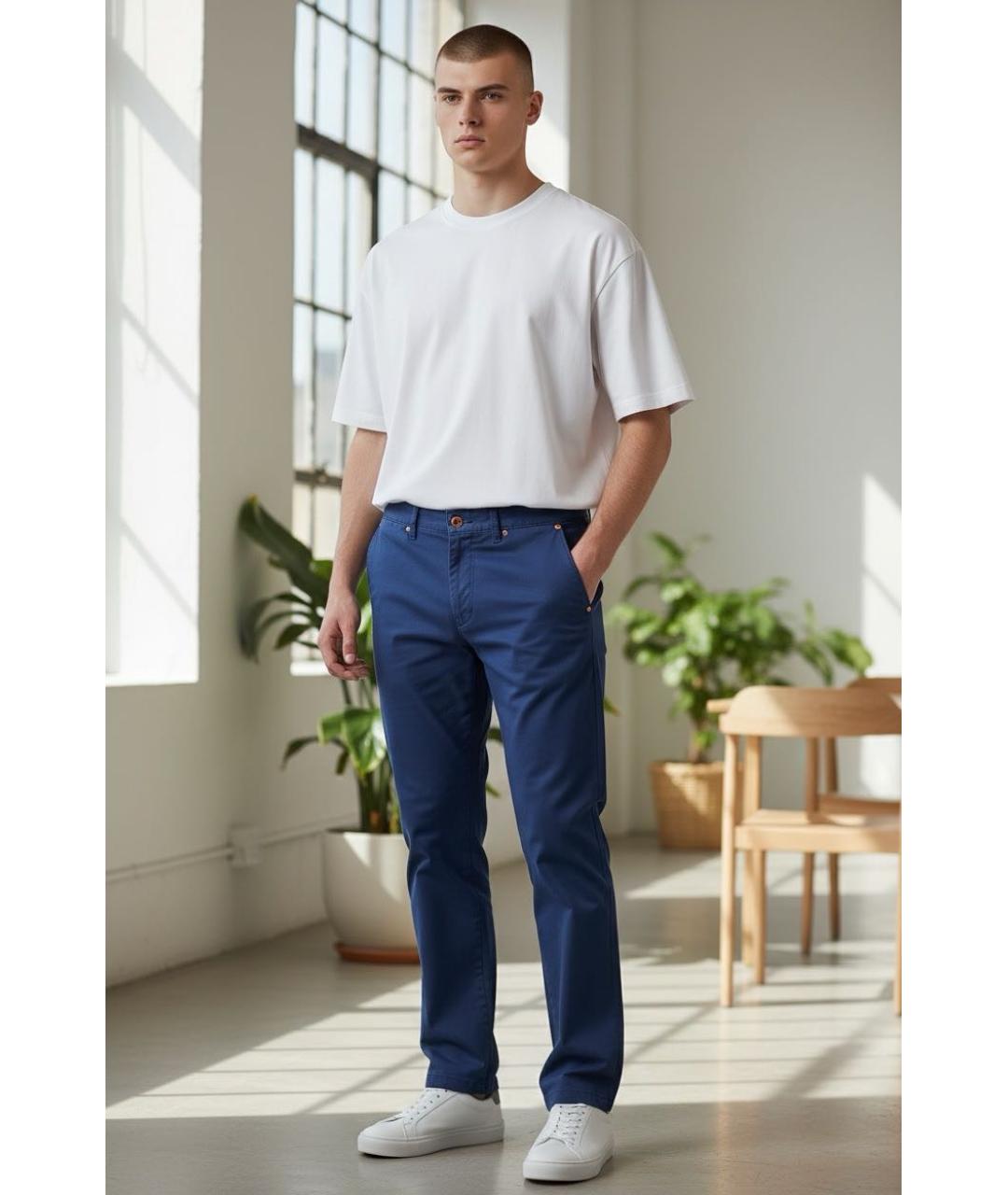 ARMANI COLLEZIONI Синие хлопковые прямые джинсы, фото 7