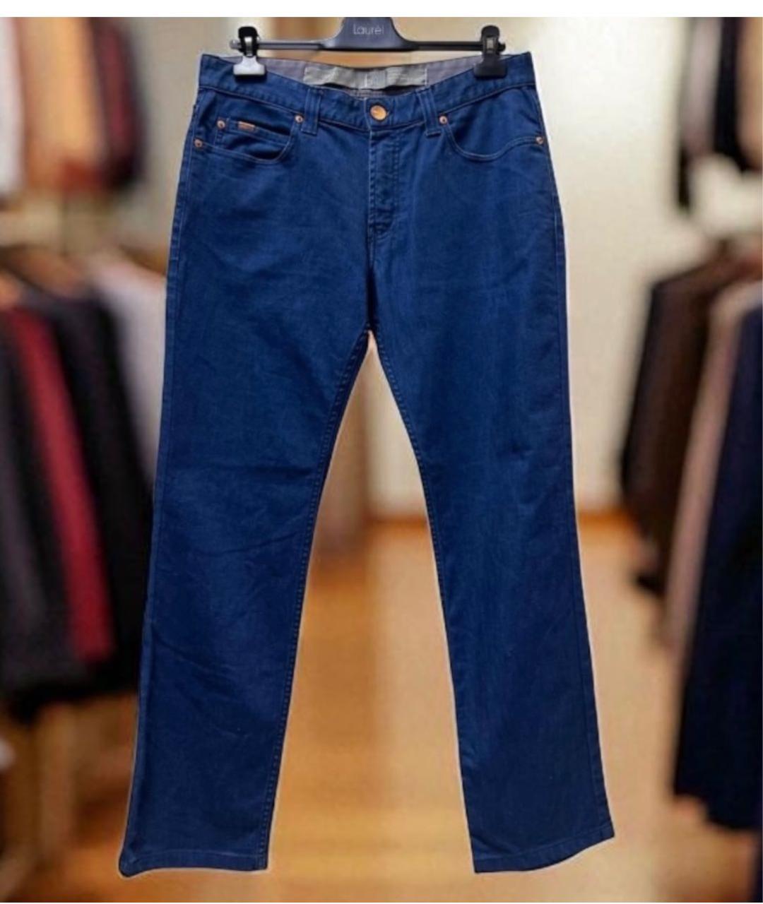 ARMANI COLLEZIONI Синие хлопковые прямые джинсы, фото 6