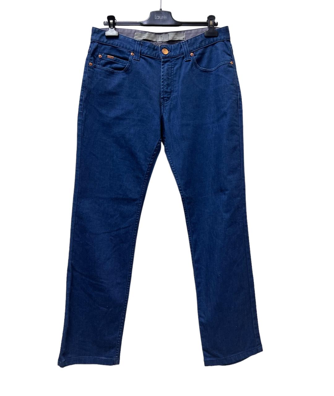 ARMANI COLLEZIONI Синие хлопковые прямые джинсы, фото 5