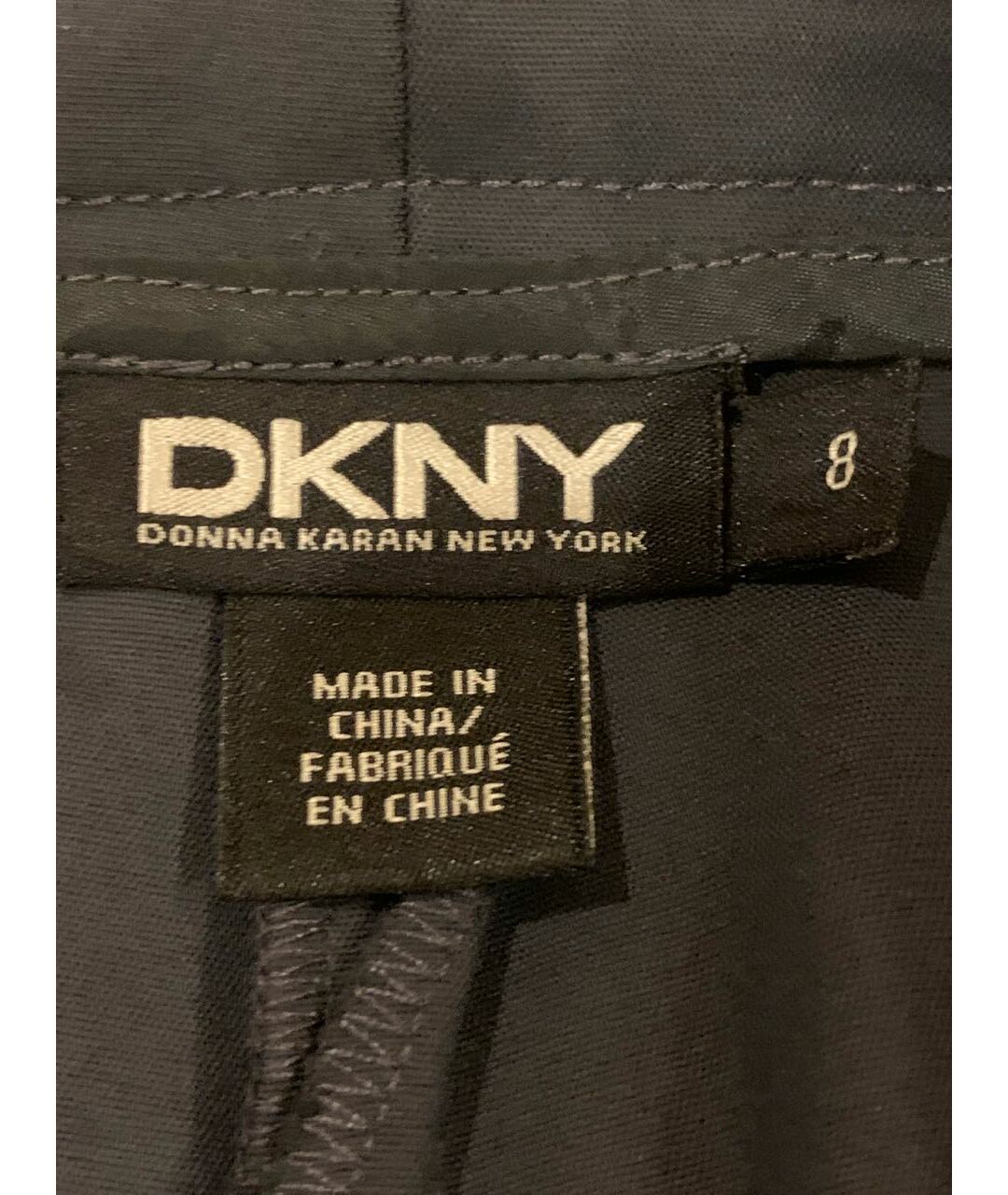 DKNY Серые хлопко-эластановые прямые брюки, фото 3