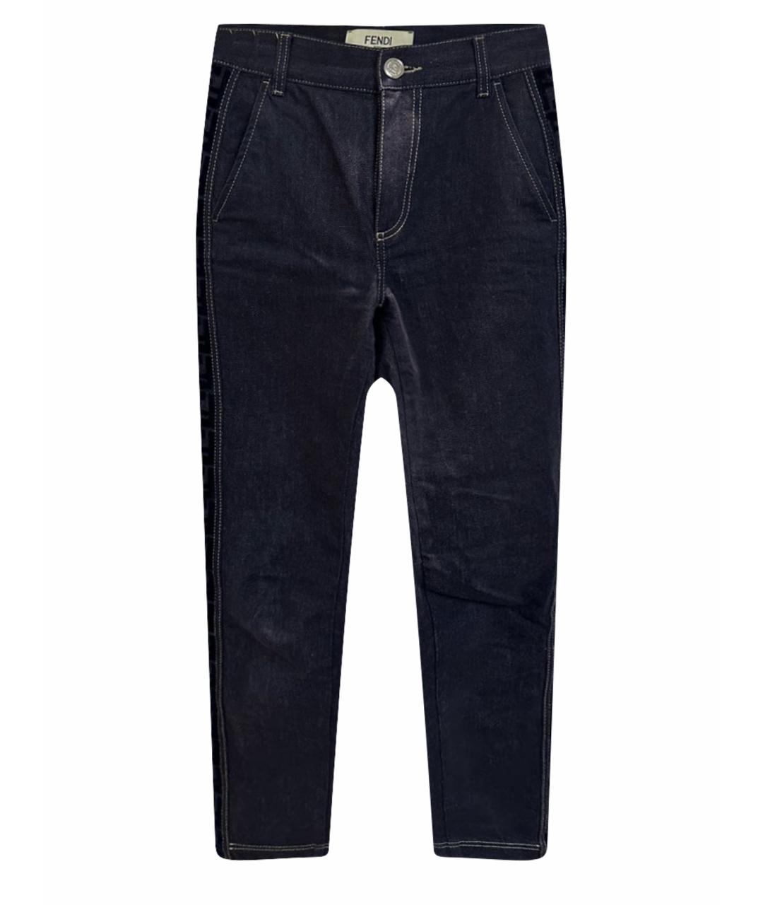 FENDI Темно-синие джинсы слим, фото 1