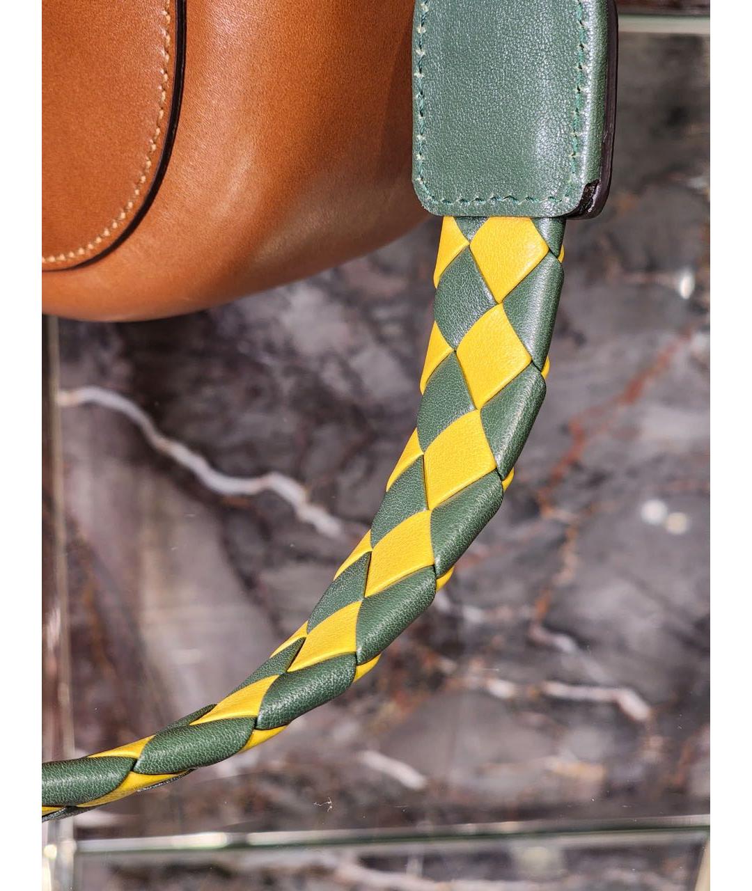 GUCCI Коричневая кожаная сумка через плечо, фото 4