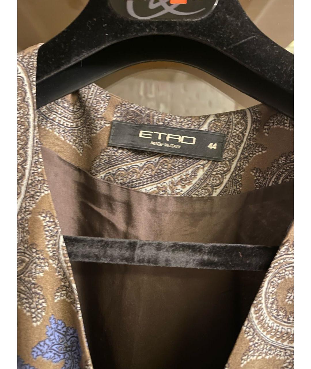 ETRO Синее шелковое коктейльное платье, фото 3