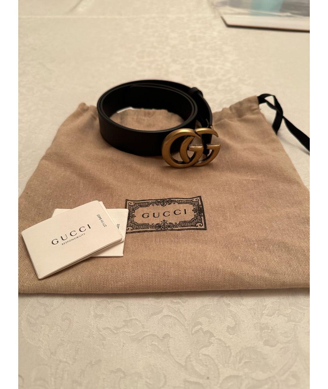 GUCCI Черный кожаный ремень, фото 3