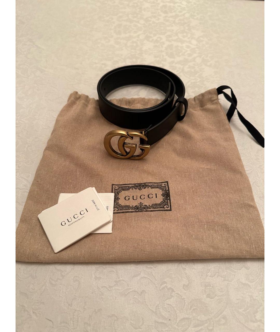 GUCCI Черный кожаный ремень, фото 4
