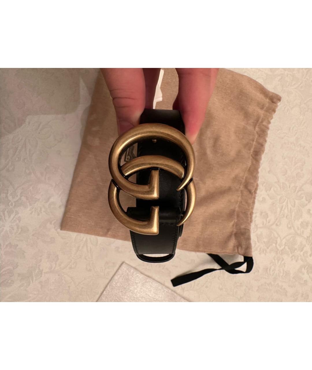 GUCCI Черный кожаный ремень, фото 5