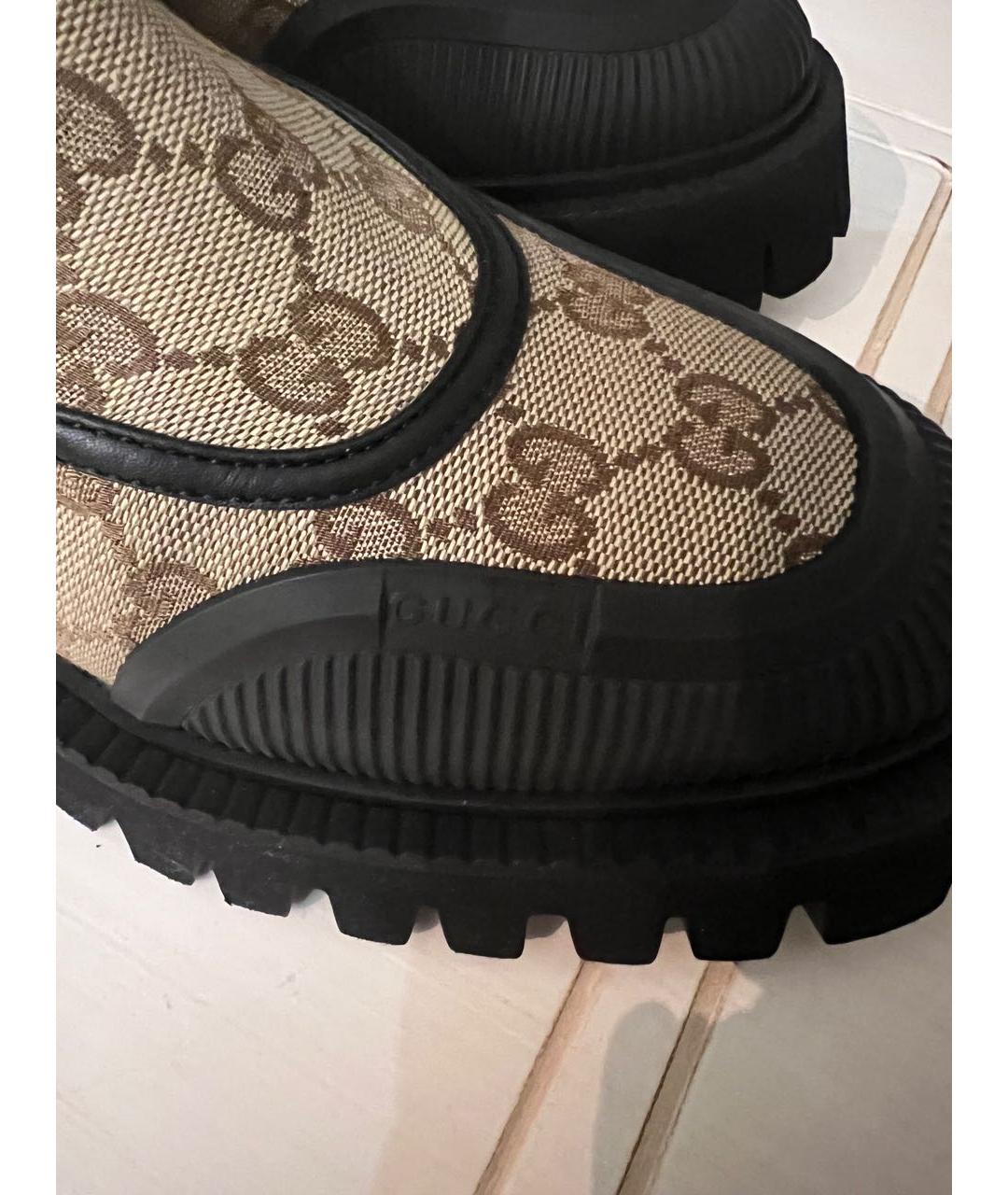 GUCCI Бежевые кожаные ботинки, фото 7